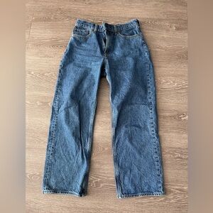 Abercrombie & Fitch Women's High-Rise Blue Straight-Leg Jeans